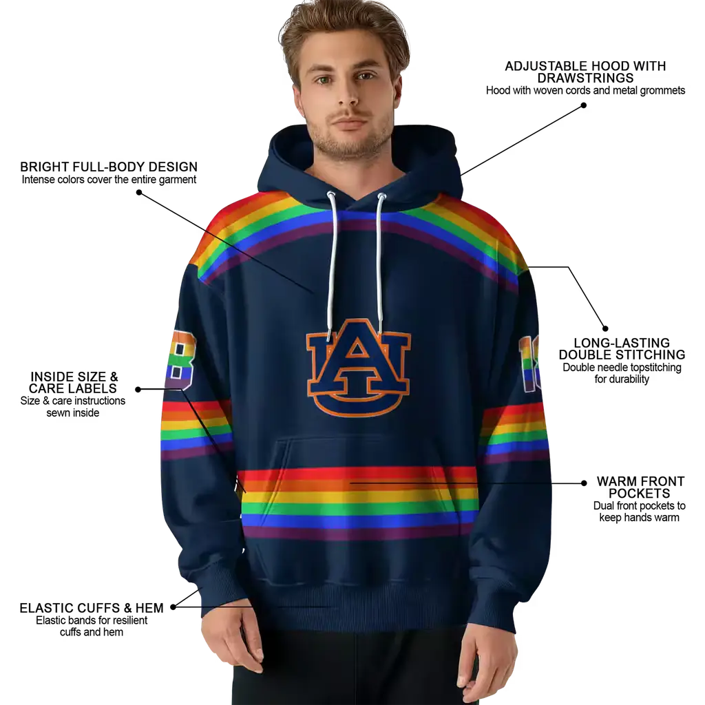 personalized auburn tigers rainbow stripes navy blue hoodie latest model personalized auburn tigers rainbow stripes navy blue hoodie latest model