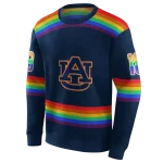 personalized auburn tigers rainbow stripes navy blue hoodie best selling