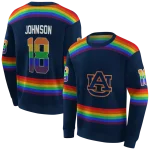 personalized auburn tigers rainbow stripes navy blue hoodie best selling