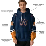 personalized auburn tigers striped sleeves navy blue hoodie best selling