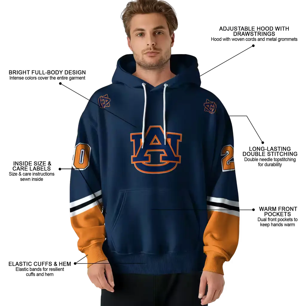 personalized auburn tigers striped sleeves navy blue hoodie latest model personalized auburn tigers striped sleeves navy blue hoodie latest model