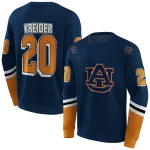 personalized auburn tigers striped sleeves navy blue hoodie best selling