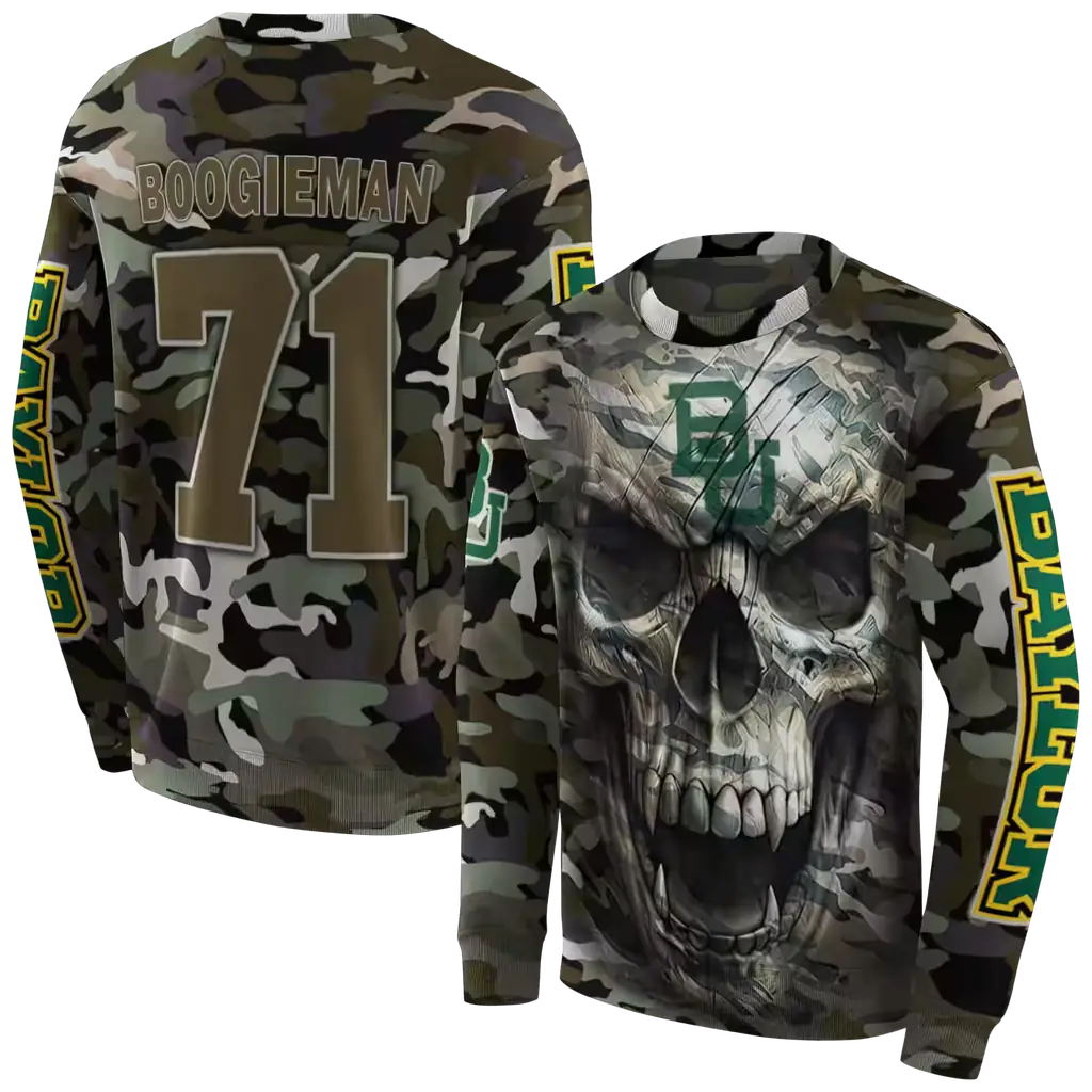 personalized baylor bears camo skull hoodie premium grade personalized baylor bears camo skull hoodie premium grade