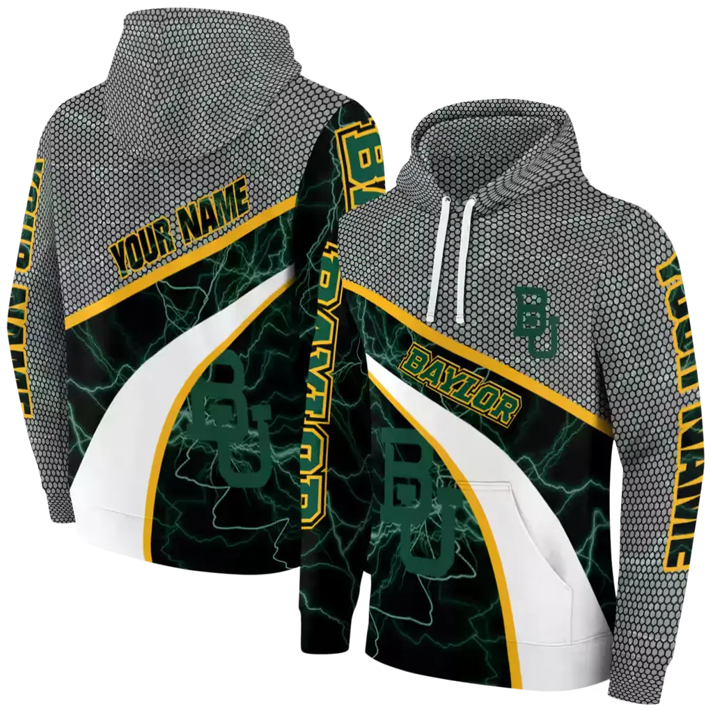 personalized baylor bears hexagonal mesh green black gray hoodie fashion forward personalized baylor bears hexagonal mesh green black gray hoodie fashion forward