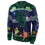personalized baylor bears spongebob patrick star green navy hoodie best selling