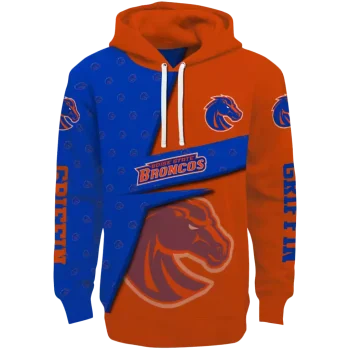 personalized boise state broncos abstract shape orange hoodie best selling