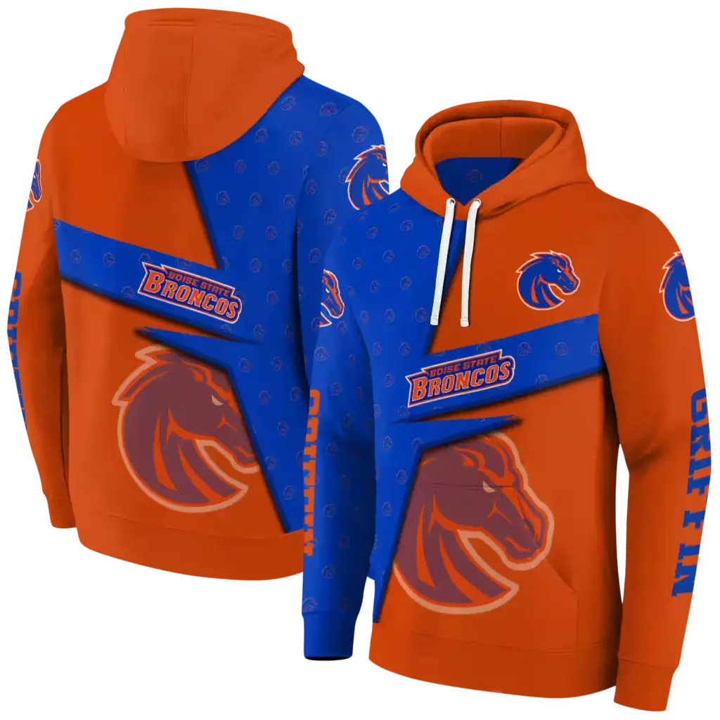 personalized boise state broncos abstract shape orange hoodie fashion forward personalized boise state broncos abstract shape orange hoodie fashion forward