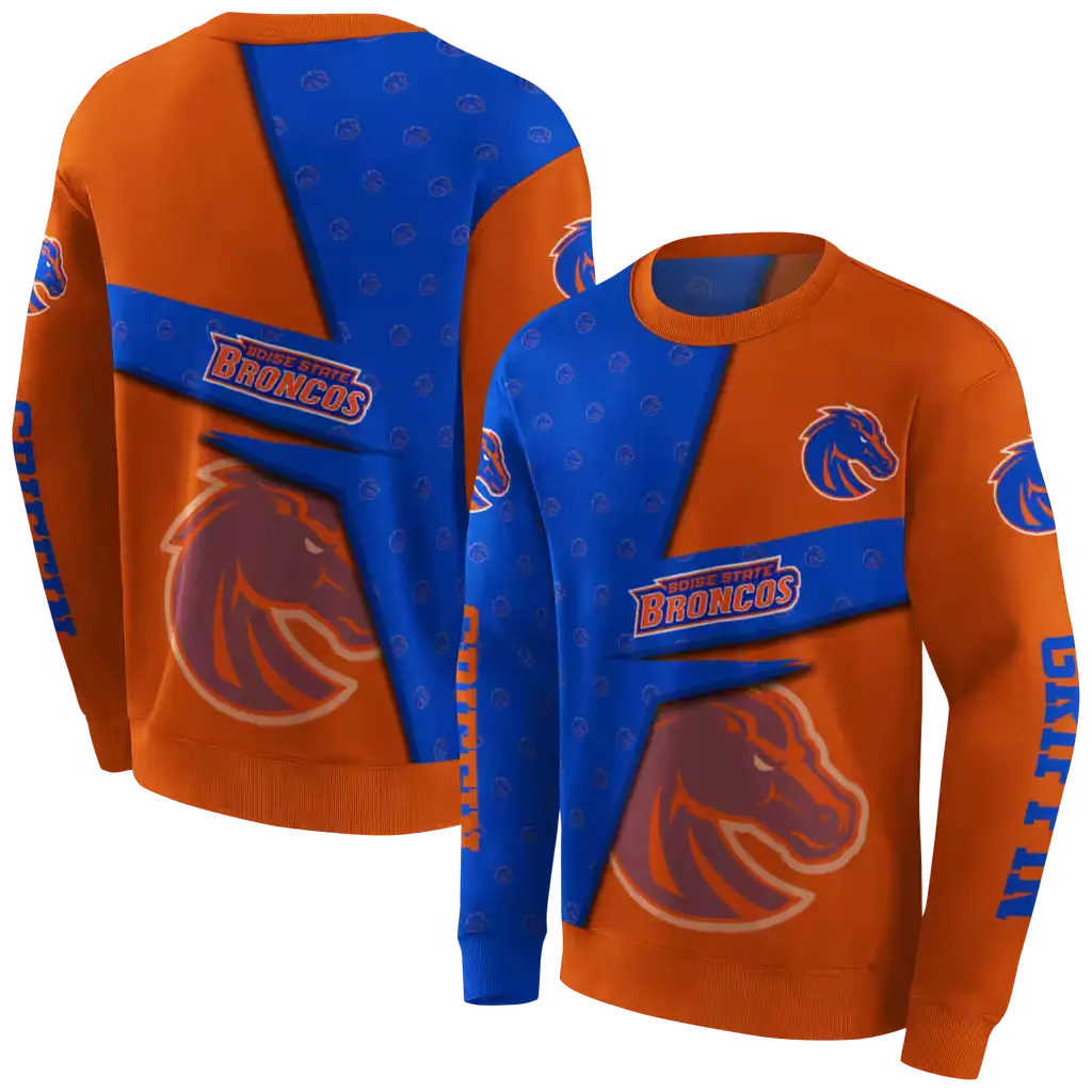 personalized boise state broncos abstract shape orange hoodie premium grade personalized boise state broncos abstract shape orange hoodie premium grade