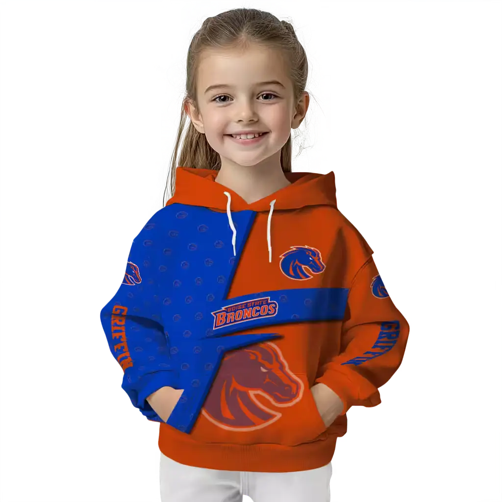 personalized boise state broncos abstract shape orange hoodie top rated personalized boise state broncos abstract shape orange hoodie top rated
