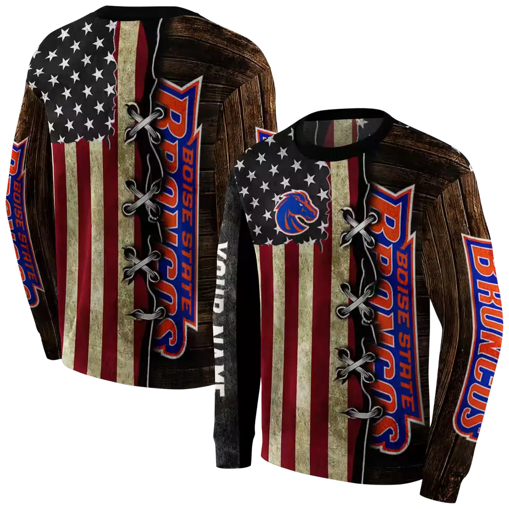 personalized boise state broncos american pride hoodie premium grade personalized boise state broncos american pride hoodie premium grade