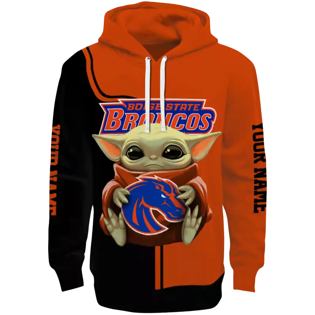 personalized boise state broncos baby yoda orange black hoodie best selling personalized boise state broncos baby yoda orange black hoodie best selling
