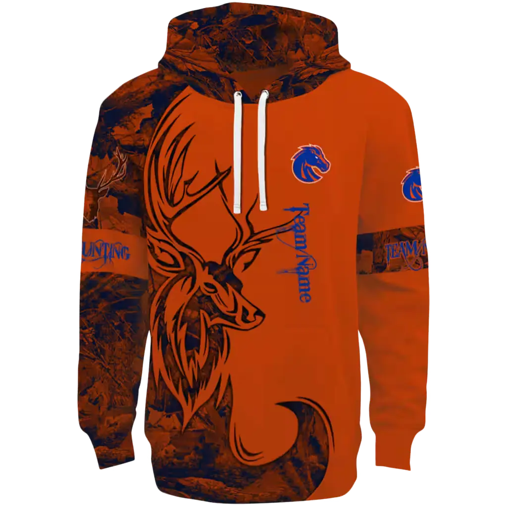 personalized boise state broncos deer silhouette orange hoodie best selling personalized boise state broncos deer silhouette orange hoodie best selling