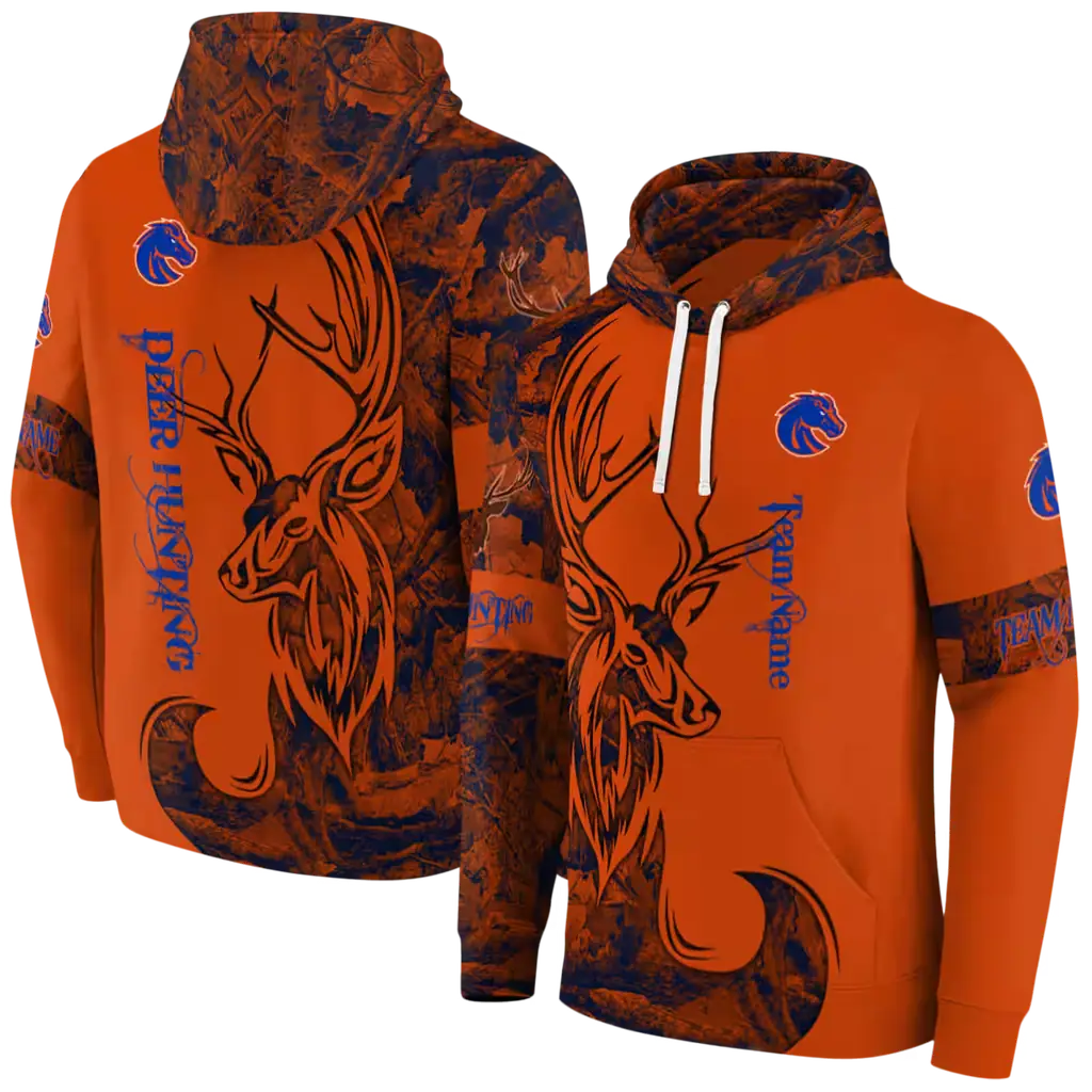 personalized boise state broncos deer silhouette orange hoodie fashion forward personalized boise state broncos deer silhouette orange hoodie fashion forward