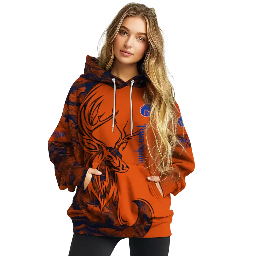 personalized boise state broncos deer silhouette orange hoodie high quality personalized boise state broncos deer silhouette orange hoodie high quality