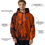 personalized boise state broncos deer silhouette orange hoodie best selling