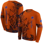 personalized boise state broncos deer silhouette orange hoodie best selling