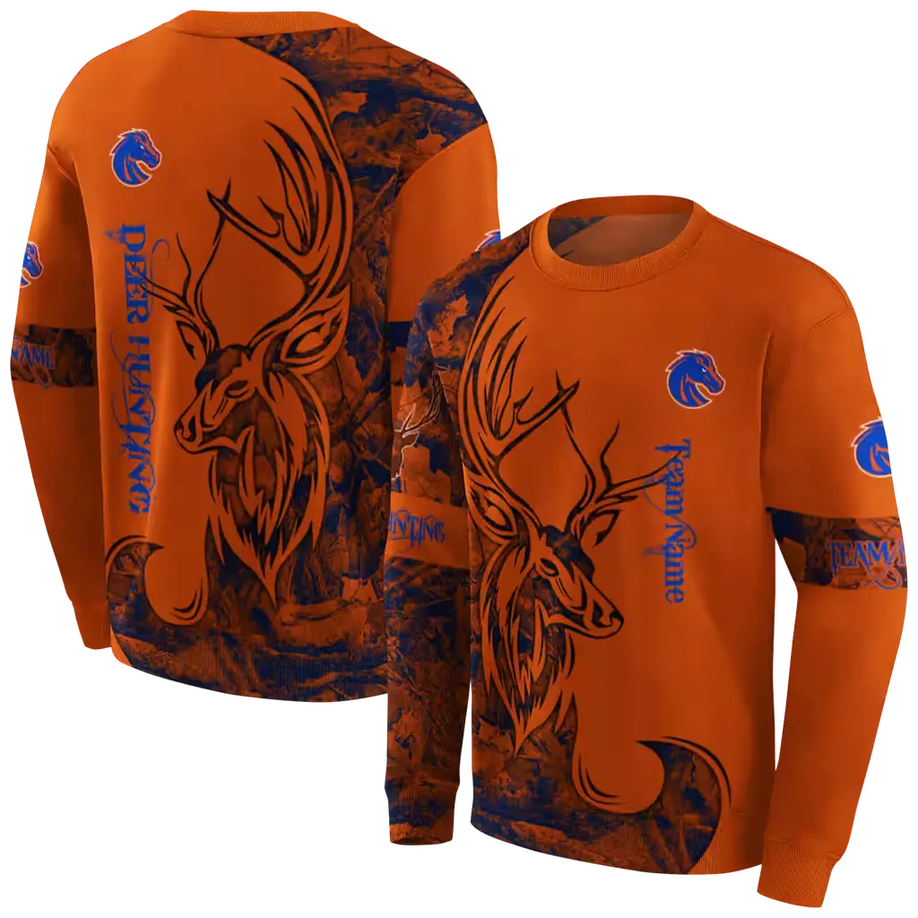 personalized boise state broncos deer silhouette orange hoodie premium grade personalized boise state broncos deer silhouette orange hoodie premium grade
