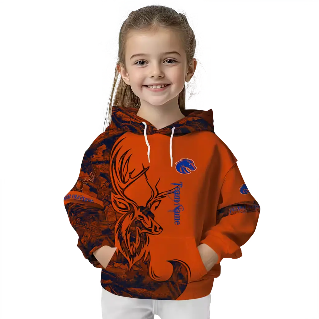 personalized boise state broncos deer silhouette orange hoodie top rated personalized boise state broncos deer silhouette orange hoodie top rated