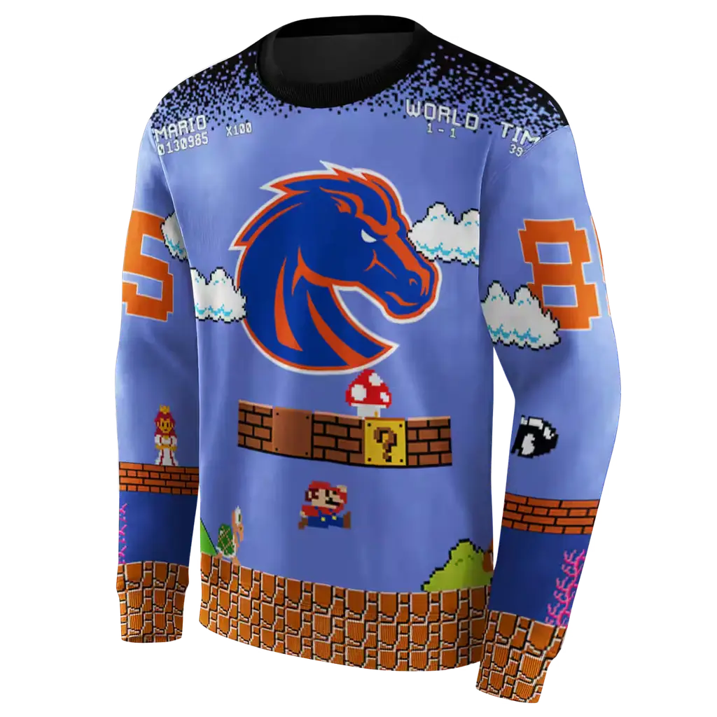 personalized boise state broncos mario blue black hoodie new arrival personalized boise state broncos mario blue black hoodie new arrival