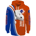 personalized boise state broncos peeking snoopy orange hoodie best selling