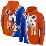 personalized boise state broncos peeking snoopy orange hoodie best selling