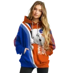 personalized boise state broncos peeking snoopy orange hoodie best selling