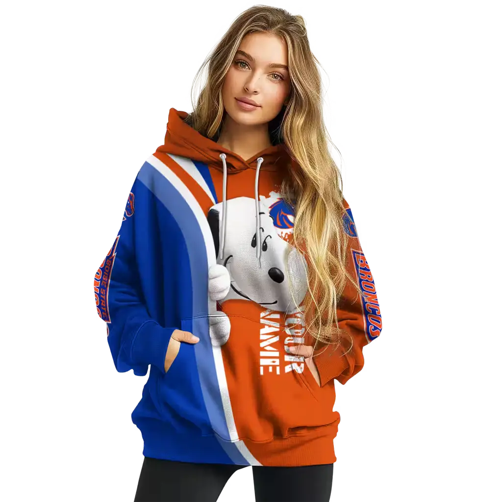 personalized boise state broncos peeking snoopy orange hoodie high quality personalized boise state broncos peeking snoopy orange hoodie high quality