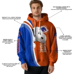 personalized boise state broncos peeking snoopy orange hoodie best selling