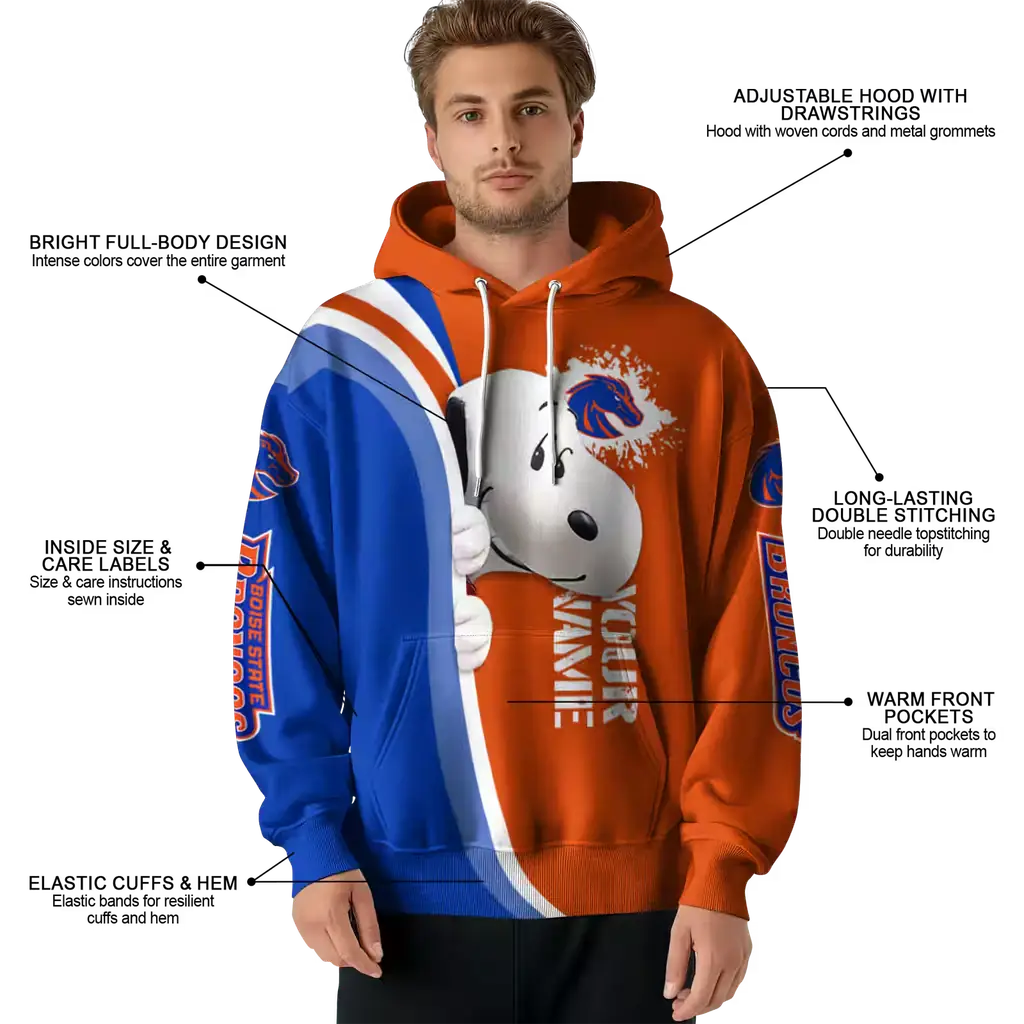 personalized boise state broncos peeking snoopy orange hoodie latest model personalized boise state broncos peeking snoopy orange hoodie latest model