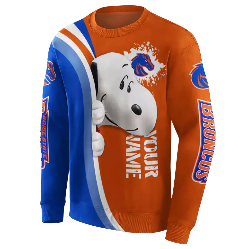 personalized boise state broncos peeking snoopy orange hoodie new arrival personalized boise state broncos peeking snoopy orange hoodie new arrival