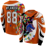 personalized boise state broncos puzzle pieces orange hoodie best selling