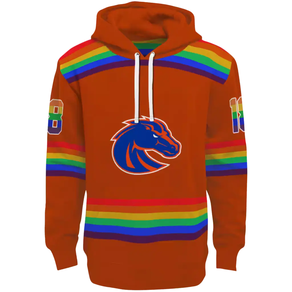 personalized boise state broncos rainbow stripes orange hoodie best selling personalized boise state broncos rainbow stripes orange hoodie best selling