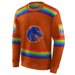 personalized boise state broncos rainbow stripes orange hoodie best selling