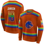 personalized boise state broncos rainbow stripes orange hoodie best selling