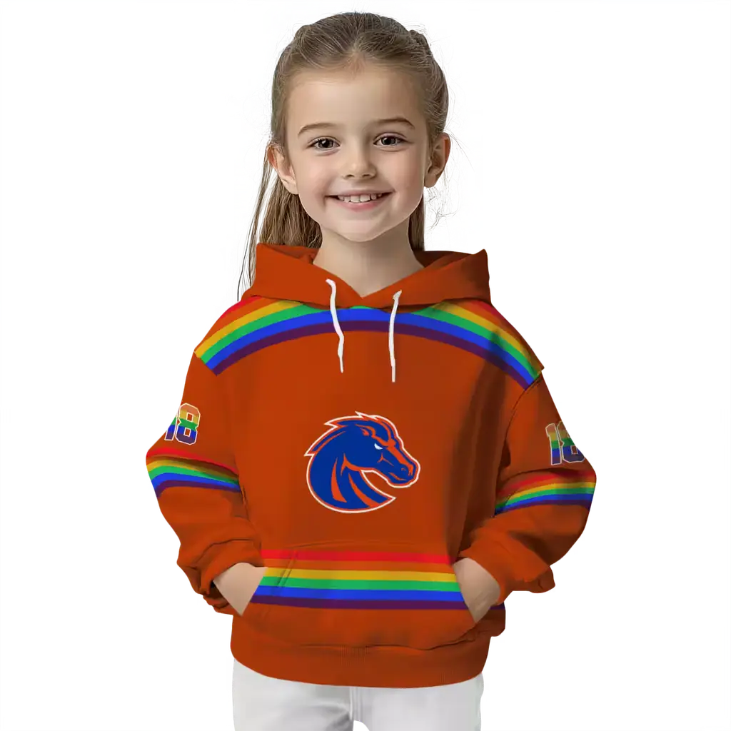 personalized boise state broncos rainbow stripes orange hoodie top rated personalized boise state broncos rainbow stripes orange hoodie top rated