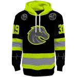 personalized boise state broncos safety motif black neon green hoodie best selling