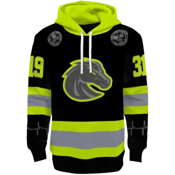 personalized boise state broncos safety motif black neon green hoodie best selling