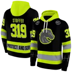 personalized boise state broncos safety motif black neon green hoodie best selling