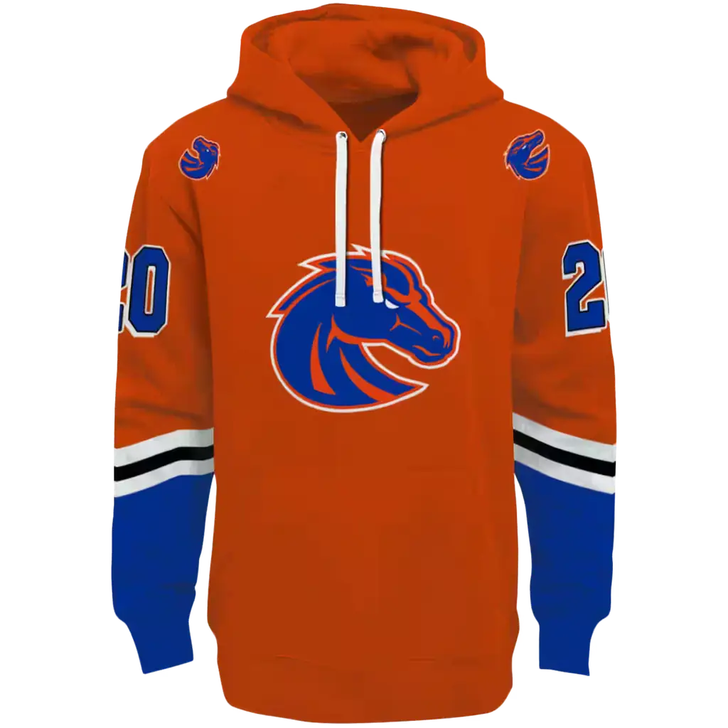 personalized boise state broncos striped sleeves orange hoodie best selling personalized boise state broncos striped sleeves orange hoodie best selling