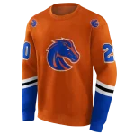 personalized boise state broncos striped sleeves orange hoodie best selling