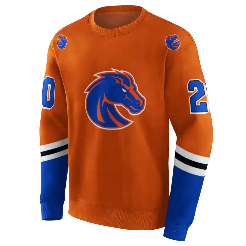 personalized boise state broncos striped sleeves orange hoodie new arrival personalized boise state broncos striped sleeves orange hoodie new arrival