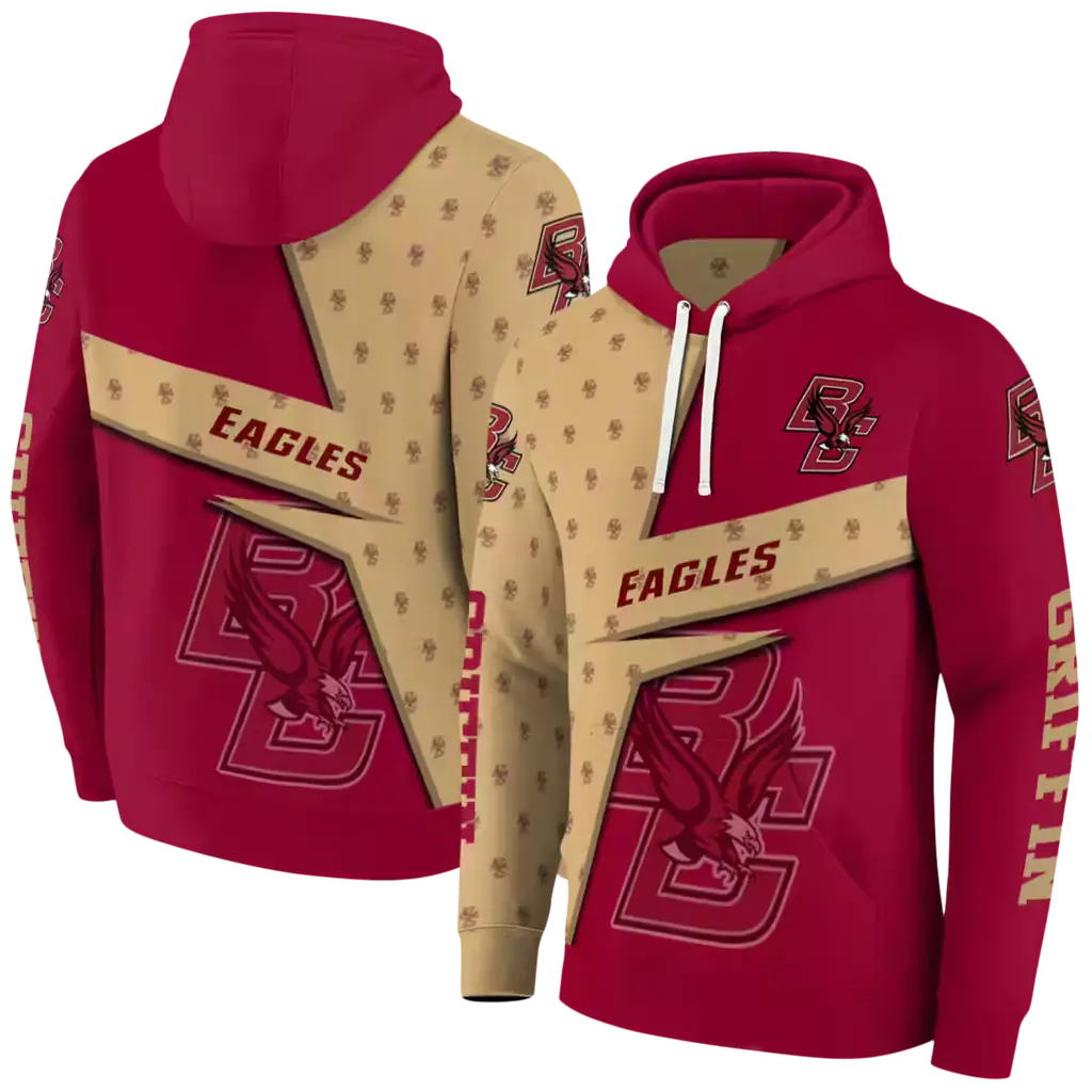 personalized boston college eagles abstract shape maroon hoodie fashion forward personalized boston college eagles abstract shape maroon hoodie fashion forward