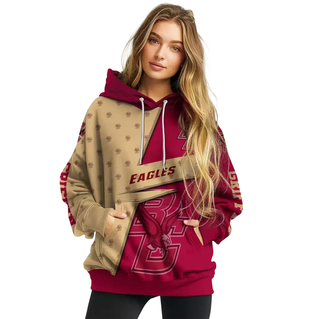 personalized boston college eagles abstract shape maroon hoodie high quality personalized boston college eagles abstract shape maroon hoodie high quality