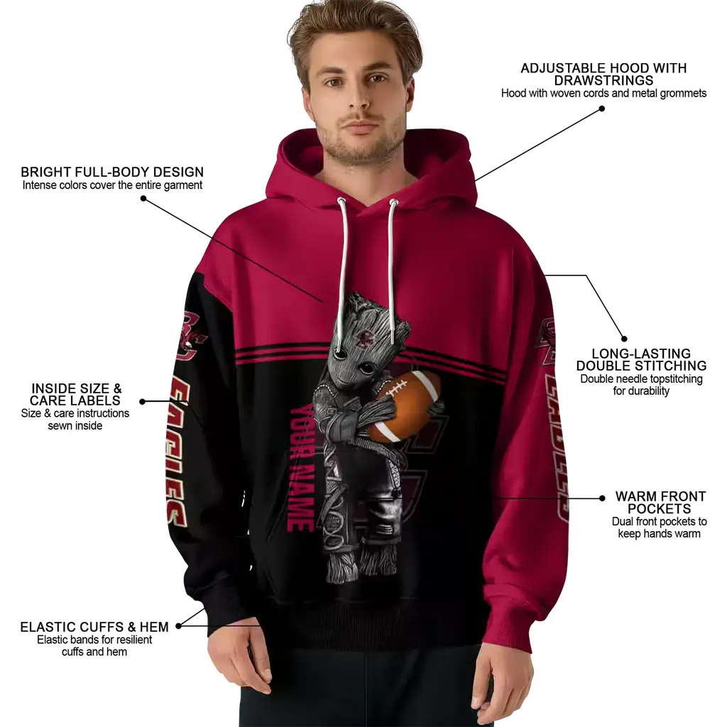 personalized boston college eagles baby groot maroon black hoodie latest model personalized boston college eagles baby groot maroon black hoodie latest model