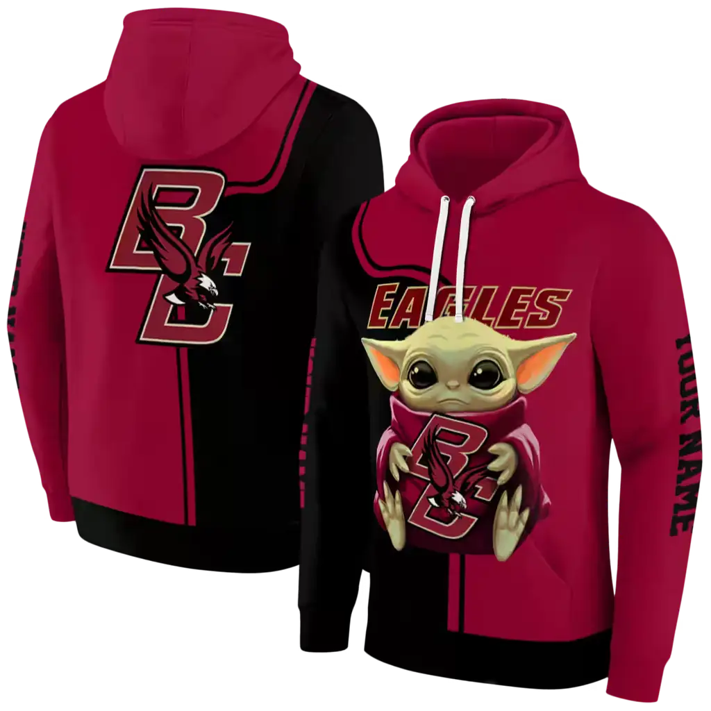 personalized boston college eagles baby yoda maroon black hoodie fashion forward personalized boston college eagles baby yoda maroon black hoodie fashion forward