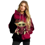 personalized boston college eagles baby yoda maroon black hoodie best selling