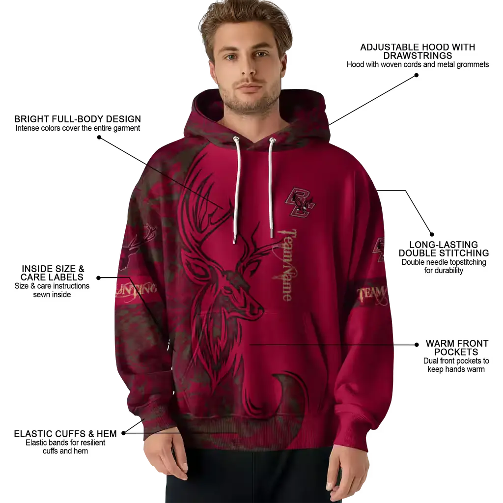 personalized boston college eagles deer silhouette maroon hoodie latest model personalized boston college eagles deer silhouette maroon hoodie latest model