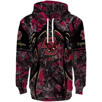 personalized boston college eagles hunting theme maroon black hoodie best selling
