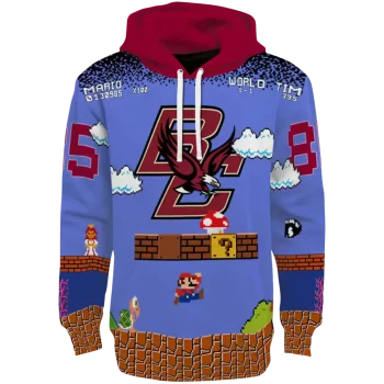 personalized boston college eagles mario blue black hoodie best selling