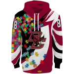 personalized boston college eagles puzzle pieces maroon hoodie best selling